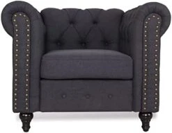 DRNCURN Chesterfield Sofa With Nail-Head For Living Room Office Sofa Set Modern Fabric Sofa Accent Tufted Chairs For Living Room -Amazon Store 314YA99TwL. AC