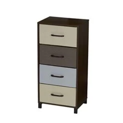 Household Essentials 8014-1 Wooden 4 Drawer Dresser | Storage Night Stand | Mahoganey