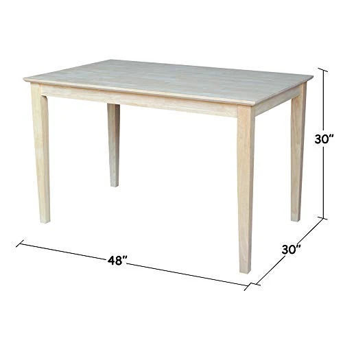 International Concepts Table Top Solid With Wood Standard Height Shaker Legs, 30 By 48-Inch, Unfinished 5 International Concepts Table Top Solid With Wood Standard Height Shaker Legs, 30 By 48-Inch, Unfinished - Image 3