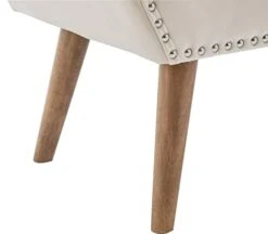 Chairus Upholstered Bedroom Bench With Armrest, Velvet Fabric Vanity Bench With Tufted Button & Nailhead Trim, Light Beige -Amazon Store 314rzVORKJL