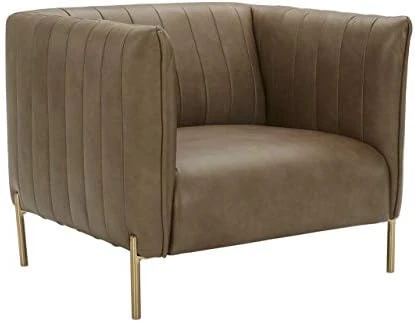 Amazon Brand – Rivet Frederick Mid-Century Channel Tufted Leather Sofa Couch, 77.5"W, Taupe 12 Amazon Brand – Rivet Frederick Mid-Century Channel Tufted Leather Sofa Couch, 77.5"W, Taupe - Image 10