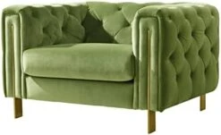 Acanva Collection Chesterfield Vintage Tufted Velvet Living Room Sofa, Couch, Mint Green -Amazon Store 315G8ocixRL. AC