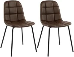 Thksbought Modern Chairs PU Leather Dining Chairs With Legs For Kitchen Living Room (Set Of 2 Dark Brown) -Amazon Store 315Its8jARL. AC