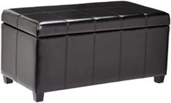 FIRST HILL FHW Marion Rectangular Storage Ottoman, Russet Brown -Amazon Store 315R20k89CL. AC