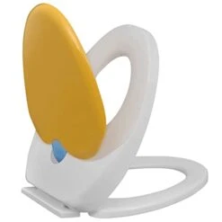 VidaXL White & Yellow Soft-Close Toilet Seat Adults/Children -Amazon Store 315d7GBemBL