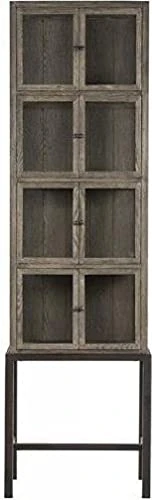 EuroLux Home Sombre Display Cabinet Ebony Black 4 -Shelf