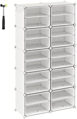 SONGMICS Shoe Rack, 6 Cubes Shoe Organizer With Doors, 24 Pair Plastic Shoe Storage Cabinet, For Bedroom, Entryway, Steel Frame, Plastic Panel, White ULPC033W01 23 SONGMICS Shoe Rack, 6 Cubes Shoe Organizer With Doors, 24 Pair Plastic Shoe Storage Cabinet, For Bedroom, Entryway, Steel Frame, Plastic Panel, White ULPC033W01 -Amazon Store 315vinTEPML. AC