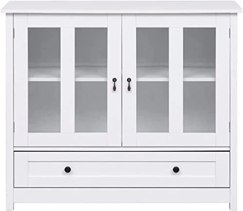 Nozama White Wine Cabinet With Storage Modern Buffet Server Sideboard With 2 Door Cabinets For Kitchen Room Kitchen Bar Storage Cabinet Cupboard 8 Nozama White Wine Cabinet With Storage Modern Buffet Server Sideboard With 2 Door Cabinets For Kitchen Room Kitchen Bar Storage Cabinet Cupboard - Image 6