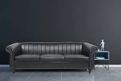 Chesterfield Sofa For Living Room, 3 Seater Sofa Couch Faux Leather Fabric Home Seating Couch Sofa For Home Furniture (Black) 21 Chesterfield Sofa For Living Room, 3 Seater Sofa Couch Faux Leather Fabric Home Seating Couch Sofa For Home Furniture (Black) -Amazon Store 316aJUUSemS