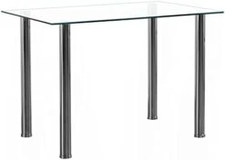 Karl Home Modern Tempered Glass Dining Table, Kitchen & Dining Room Glass Tables With 4 Heavy-Duty Metal Legs, 200lbs Capacity, 43.3" L X 27.6" W X 28.9" H (Glass) 22 Karl Home Modern Tempered Glass Dining Table, Kitchen & Dining Room Glass Tables With 4 Heavy-Duty Metal Legs, 200lbs Capacity, 43.3" L X 27.6" W X 28.9" H (Glass) -Amazon Store 316fb0IWvjL. AC