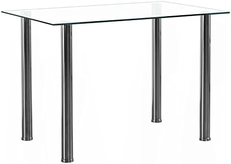 Karl Home Modern Tempered Glass Dining Table, Kitchen & Dining Room Glass Tables With 4 Heavy-Duty Metal Legs, 200lbs Capacity, 43.3" L X 27.6" W X 28.9" H (Glass) 11 Karl Home Modern Tempered Glass Dining Table, Kitchen & Dining Room Glass Tables With 4 Heavy-Duty Metal Legs, 200lbs Capacity, 43.3" L X 27.6" W X 28.9" H (Glass) - Image 9