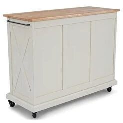 BOWERY HILL Traditional Wood Kitchen Cart In White -Amazon Store 316pnpFUDtS