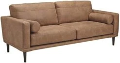 Signature Design By Ashley Arroyo Mid Century Modern Faux Leather Loveseat, Caramel Brown 20 Signature Design By Ashley Arroyo Mid Century Modern Faux Leather Loveseat, Caramel Brown -Amazon Store 317Aami92L. AC