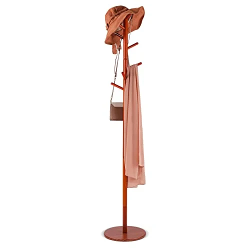 Sewarmary Wood Coat Rack Stand, 3 Adjustable Sizes Tree Coat Rack Freestanding With 8 Hooks,Super Easy To Assemble,Hallway/Entryway Coat Hanger Stand For Clothes, Suits, Accessories (Brown-Round) 3 Sewarmary Wood Coat Rack Stand, 3 Adjustable Sizes Tree Coat Rack Freestanding With 8 Hooks,Super Easy To Assemble,Hallway/Entryway Coat Hanger Stand For Clothes, Suits, Accessories (Brown-Round)
