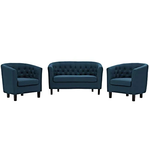 Modway Prospect Upholstered Fabric Living Room, Loveseat And Two Armchairs Set, Azure 4 Modway Prospect Upholstered Fabric Living Room, Loveseat And Two Armchairs Set, Azure - Image 2