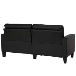 DHP Emily Upholstered Sofa Couch Living Room Furniture, Black -Amazon Store 317bK0tWpwL