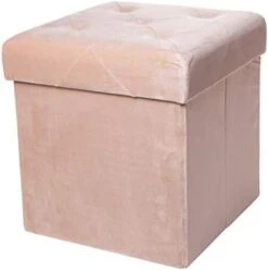 Red Co. Square Luxury Storage Ottoman With Padded Seat, Upholstered Collapsible Folding Bench & Foot Rest, Velvet Navy, 15 Inches -Amazon Store 317rZfiXdoL. AC