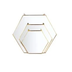 LONGWIN Hanging Wall Hexagon Mirror Decor Gold Geometric Mirror With Chain For Bathroom Bedroom Living Room 9.4"x 8.2" 14 LONGWIN Hanging Wall Hexagon Mirror Decor Gold Geometric Mirror With Chain For Bathroom Bedroom Living Room 9.4"x 8.2" -Amazon Store 3182IB6hQ0L