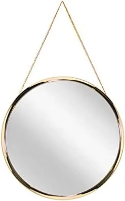 Infinity Instruments Franc Large 18 Inch Round Wall Mirror With Chain, Easy-to-Hang Circular Wall Mirror With Durable Metal Chain, Add Fashion To Any Room, Pink -Amazon Store 318BM7T4rtS. AC