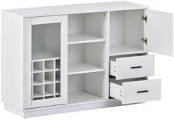 LUMISOL Sideboard Buffet Server Storage Cabinet With Metal Mesh Doors, Kitchen Buffet With 4 Drawers And Wineglass Holders -Amazon Store 318F3xT5VZL. AC