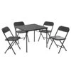 NINLAN 5 Piece Resin Card Table And Four Chairs Set, Black -Amazon Store 318JcgeHeOL