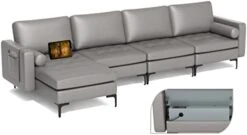 Giantex Large Couch, 3 Seat Sectional Sofa Set, L-Shaped Modular Sleeper With Convertible Chaise Lounge, USB Ports, 3-Hole Socket, Storage Box, 2 Bolsters, Family Apartment Living Room, Green 25 Giantex Large Couch, 3 Seat Sectional Sofa Set, L-Shaped Modular Sleeper With Convertible Chaise Lounge, USB Ports, 3-Hole Socket, Storage Box, 2 Bolsters, Family Apartment Living Room, Green -Amazon Store 318ZPy7BL6L. AC