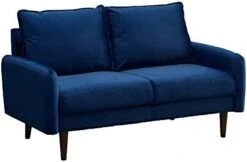 INSTORY Modern Sofa Set Velvet Sofa & Loveseat Set 2 Piece Tufted Couch Set With Wooden Legs For Living Room, Office - Space Blue -Amazon Store 318ox1FukPL. AC
