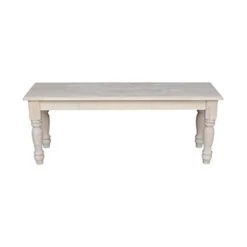 International Concepts Farmhouse Bench, Unfinished & Concepts Accent Table, 14 L X 16 W X 20 H Inches, Unfinished -Amazon Store 3190CBqWP9L 1