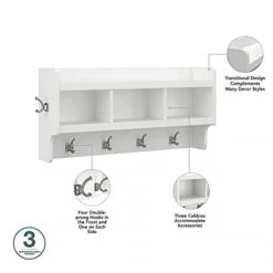 Bush Furniture Woodland Entryway Bench With Doors And Wall Mounted Coat Rack, 40W, White Ash 12 Bush Furniture Woodland Entryway Bench With Doors And Wall Mounted Coat Rack, 40W, White Ash -Amazon Store 31914ujXGSL