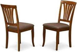 East West Furniture AVC-SBR-LC Avon Dining Chairs - Faux Leather Upholstered Wood Chairs, Set Of 2, Saddle Brown 12 East West Furniture AVC-SBR-LC Avon Dining Chairs - Faux Leather Upholstered Wood Chairs, Set Of 2, Saddle Brown -Amazon Store 3193QkPsNeL. AC