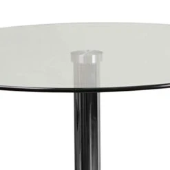 Flash Furniture Kenneth 23.5'' Round Glass Table With 35.5''H Chrome Base -Amazon Store 31968cCOG0L