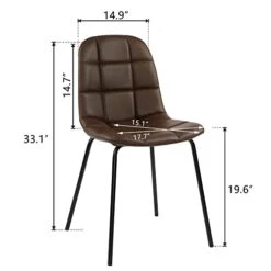 Thksbought Modern Chairs PU Leather Dining Chairs With Legs For Kitchen Living Room (Set Of 2 Dark Brown) -Amazon Store 319MGhrTStL