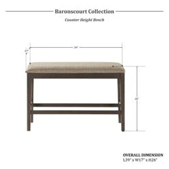 Lexicon Baronscourt Counter Height Bench, Dark Brown