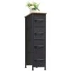 Somdot Narrow Dresser With 4 Drawers, Slim Storage Chest Of Drawers With Removable Fabric Drawers For Closet Small Spaces Bathroom Bedroom Laundry, Black/Rustic Brown -Amazon Store 319UJlC6S0L