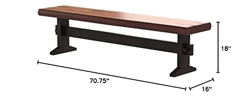 Burnham Two-Tone Live Edge Dining Bench With Trestle Base Natural Honey And Espresso 5 Burnham Two-Tone Live Edge Dining Bench With Trestle Base Natural Honey And Espresso - Image 3