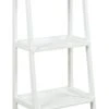 New Ridge Home Goods 2027-WHT Solid Wood Ladder Style Bookcase Bookshelf, Small, White