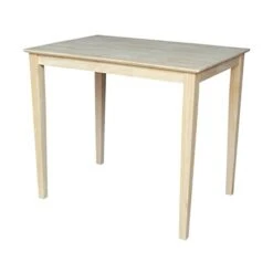 International Concepts Solid Wood Top Table With Shaker Legs, Counter Height