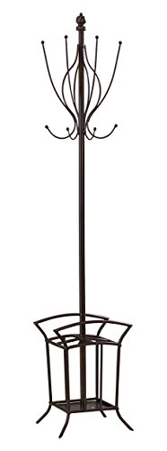 Kings Brand Bronze Finish Metal Coat Rack & Hat Stand With Umbrella Holder 5 Kings Brand Bronze Finish Metal Coat Rack & Hat Stand With Umbrella Holder - Image 3