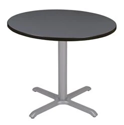 Regency Via Round X-Base Table, 36", Grey/Grey
