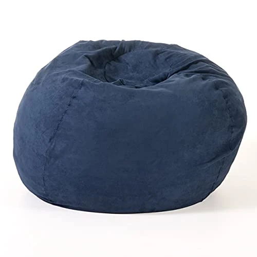 Great Deal Furniture Selena Traditional 5 Foot Suede Bean Bag (Cover Only), Midnight Blue 3 Great Deal Furniture Selena Traditional 5 Foot Suede Bean Bag (Cover Only), Midnight Blue