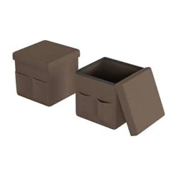 Lavish Home Foldable Storage Cube Ottoman With Pockets – Multipurpose Footrest Organizer For Bedroom, Living Room, Dorm Or RV (Pair, Linen Brown), 15 Lavish Home Foldable Storage Cube Ottoman With Pockets – Multipurpose Footrest Organizer For Bedroom, Living Room, Dorm Or RV (Pair, Linen Brown), -Amazon Store 31B567wyJuL