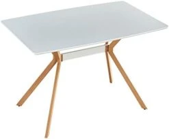 Hommoo Rectangle Dining Table Modern Kitchen Table Tea Coffee Table With White MDF Top And Wood Legs For Kitchen And Dining Room -Amazon Store 31B6eWlqY7L. AC