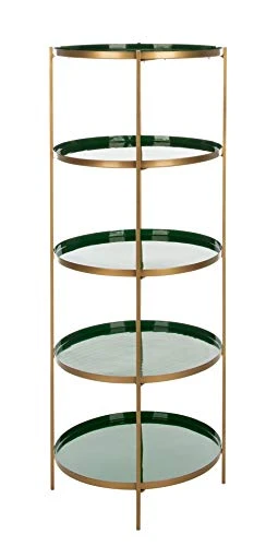Safavieh Home Tia Contemporary Hunter Green And Brass Round 5-tier Etagere 5 Safavieh Home Tia Contemporary Hunter Green And Brass Round 5-tier Etagere - Image 3