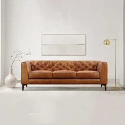 POLY & BARK Essex Leather Couch – 89-Inch Leather Sofa With Tufted Back - Full Grain Leather Couch With Feather-Down Topper On Seating Surfaces – Vintage Pure-Aniline Italian Leather – Cognac Tan 16 POLY & BARK Essex Leather Couch – 89-Inch Leather Sofa With Tufted Back - Full Grain Leather Couch With Feather-Down Topper On Seating Surfaces – Vintage Pure-Aniline Italian Leather – Cognac Tan -Amazon Store 31BOu3M9VSL
