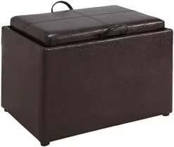 Convenience Concepts Designs4Comfort Accent Storage Ottoman With Reversible Tray, Espresso Faux Leather 22.75 X 15.75 X 16 23 Convenience Concepts Designs4Comfort Accent Storage Ottoman With Reversible Tray, Espresso Faux Leather 22.75 X 15.75 X 16 -Amazon Store 31Bm2nbQdBL. AC