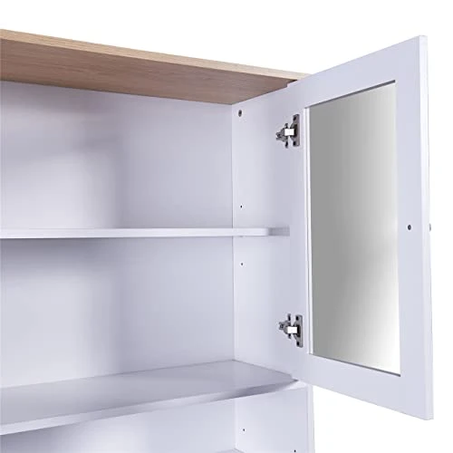 TURRIDU Pantry Storage Cabinet, 70.9" Freestanding Tall Storage Cabinet With Glass Doors, A Large Drawer And Adjustable Shelves, Multifunctional Buffet Sideboard For Living Room Dining Room, White 7 TURRIDU Pantry Storage Cabinet, 70.9" Freestanding Tall Storage Cabinet With Glass Doors, A Large Drawer And Adjustable Shelves, Multifunctional Buffet Sideboard For Living Room Dining Room, White - Image 5