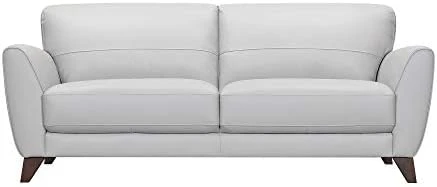 Armen Living Jedd Contemporary Sofa In Black Leather With Brown Wood Legs 7 Armen Living Jedd Contemporary Sofa In Black Leather With Brown Wood Legs - Image 5