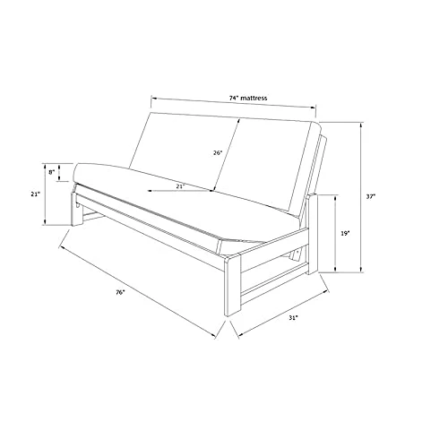 Kodiak Aspen Full-size Futon Frame, Reclaim Mocha Finish 7 Kodiak Aspen Full-size Futon Frame, Reclaim Mocha Finish - Image 5