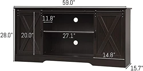 4 EVER WINNER Buffet Cabinet With Storage And Barn Doors, Farmhouse Coffee Bar Cabinet Sideboard Buffet Storage Cabinet For Living Room Dinning Room Kitchen Storage Cabinets, Espresso 4 4 EVER WINNER Buffet Cabinet With Storage And Barn Doors, Farmhouse Coffee Bar Cabinet Sideboard Buffet Storage Cabinet For Living Room Dinning Room Kitchen Storage Cabinets, Espresso - Image 2