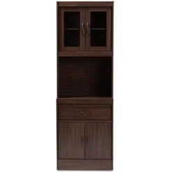 BOWERY HILL Kitchen Cabinet And Hutch In Dark Walnut -Amazon Store 31CQezeFdXL